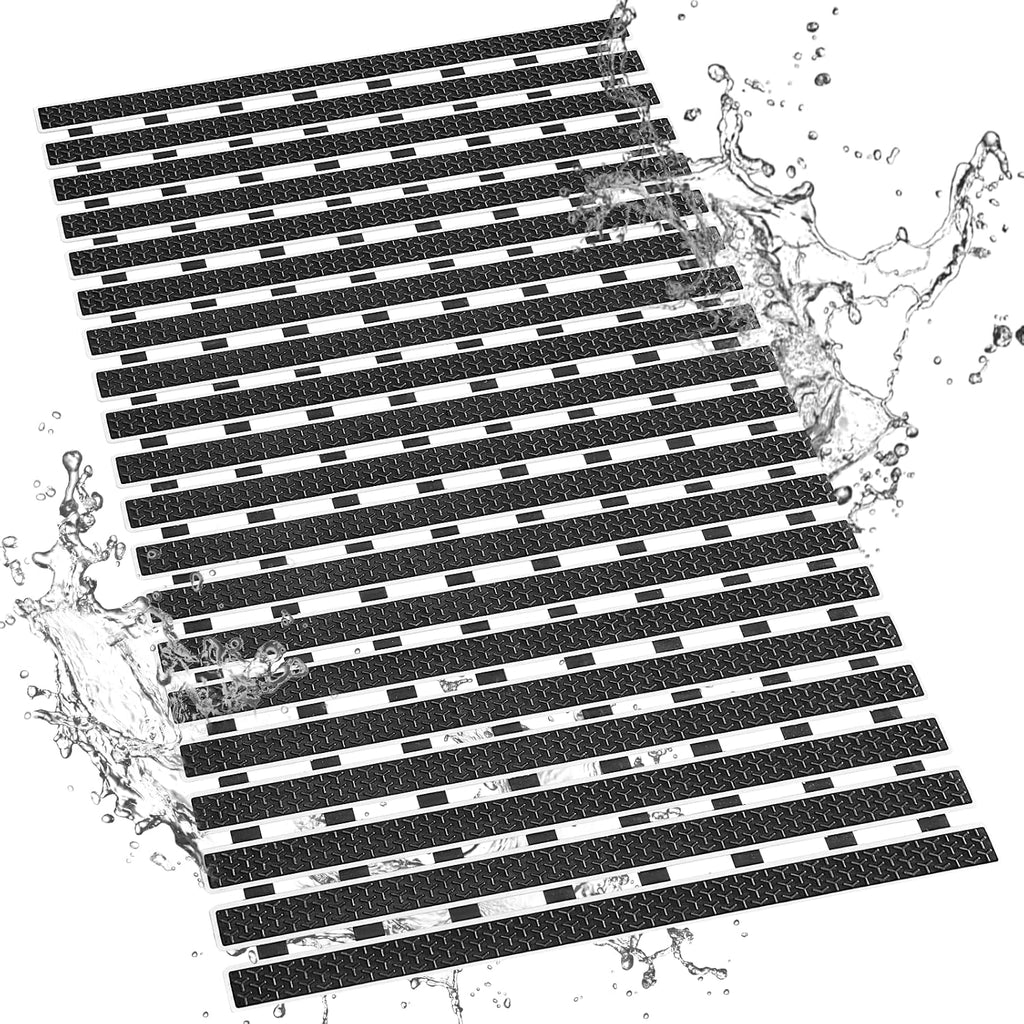 Premium PVC Plastic Anti-Slip Bath Mat, 70x38 cm, Non-Toxic, Quick-Drying, Suction Cups, Shower and Tub Safety (Black)
