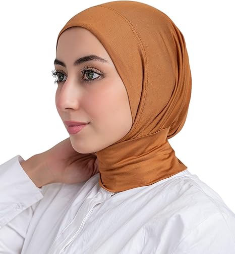 Kuwait Hijab Bonnet Cap by 7AGAT in soft stretch fabric, breathable lightweight inner hijab cap for daily wear, shown in black