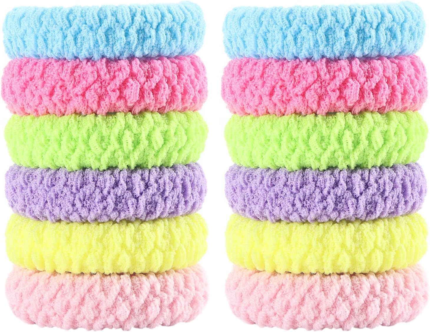 Pack of 12 multi-color braided hair ties for women and girls, thick elastic ponytail holders with strong hold, no damage from 7AGAT.