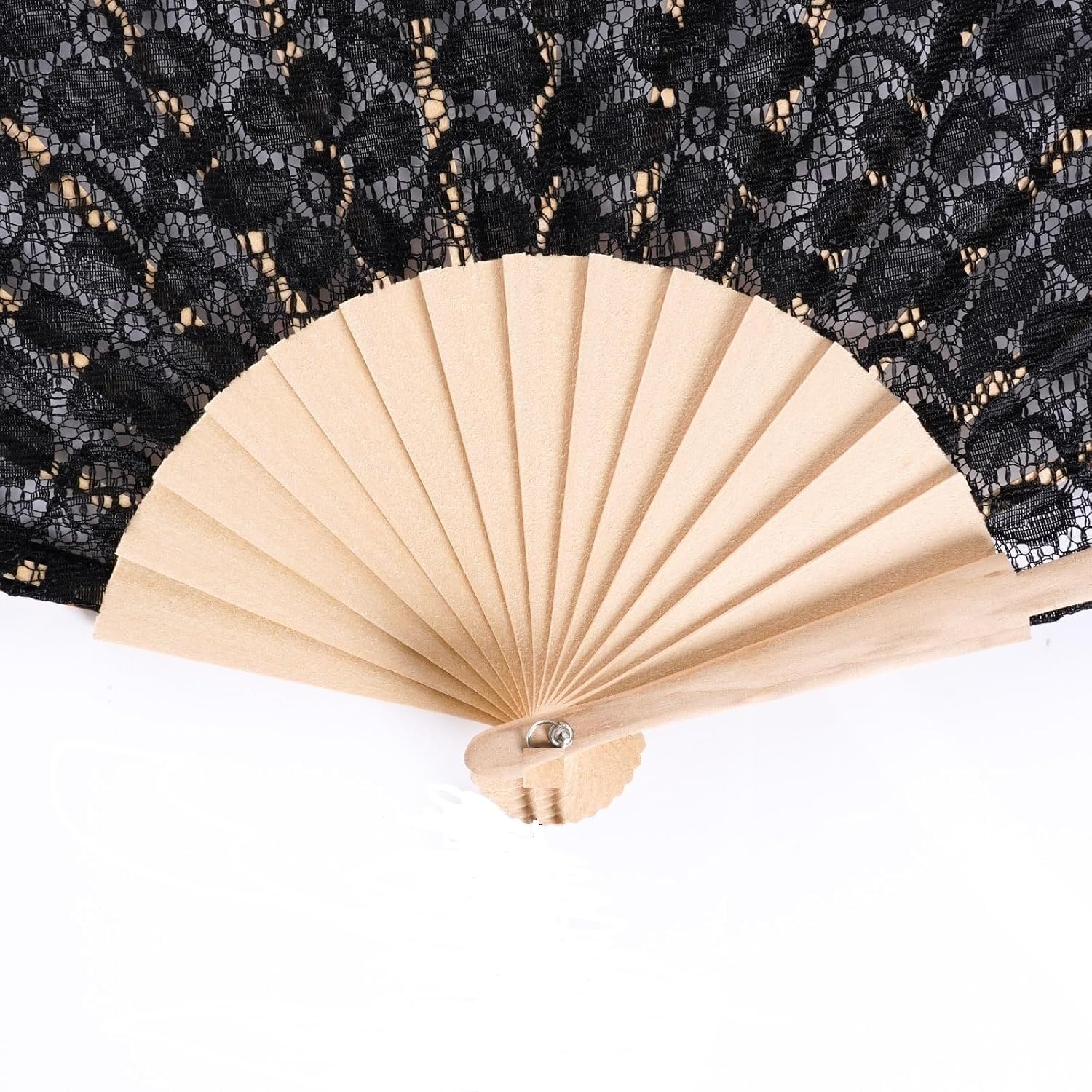 7AGAT bamboo silk handheld fan with floral design, ideal for women’s wedding, dancing, and party decoration.