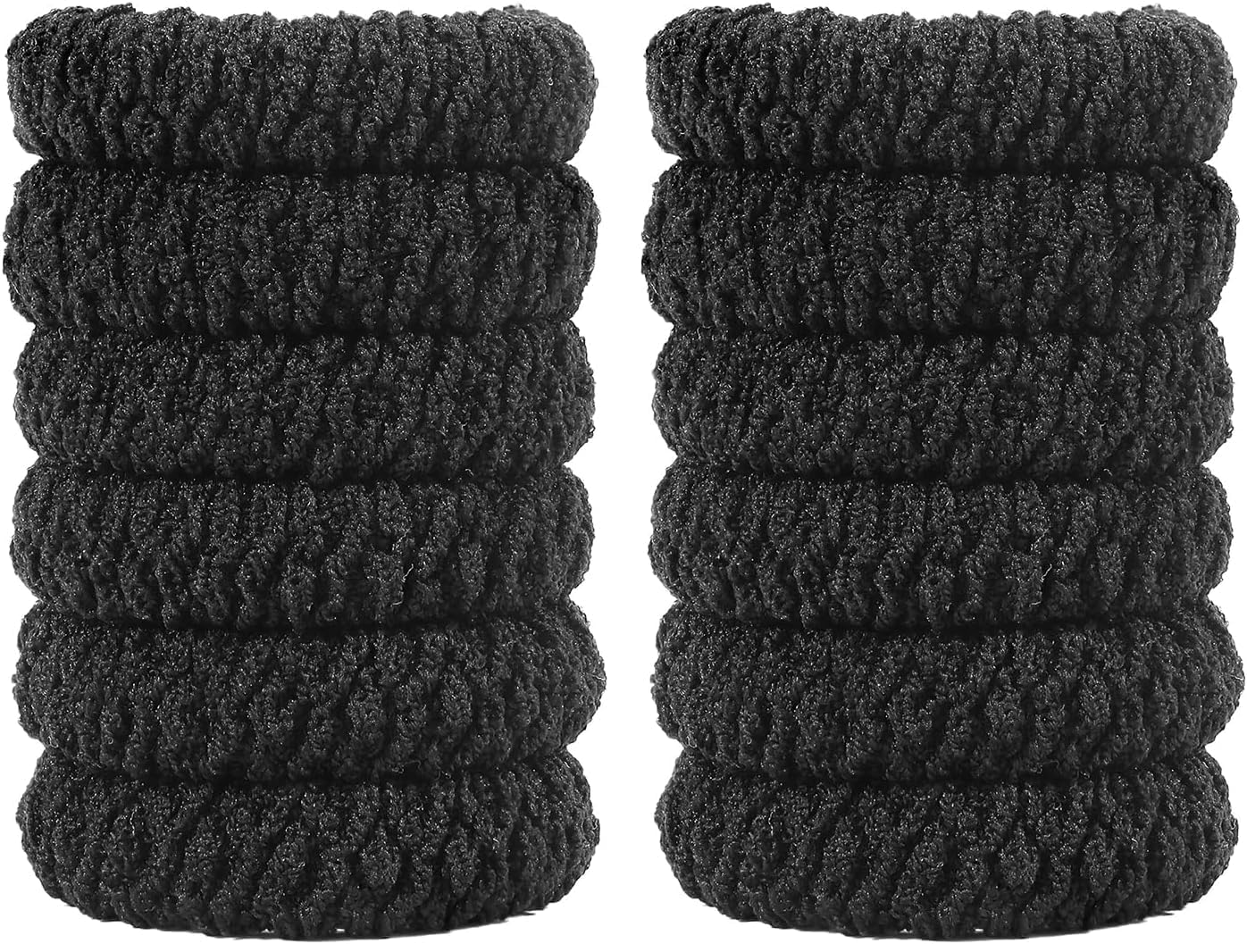 Multi-color braided hair ties for women and girls, thick elastic ponytail holders from 7AGAT, strong hold, no damage, pack of 12.