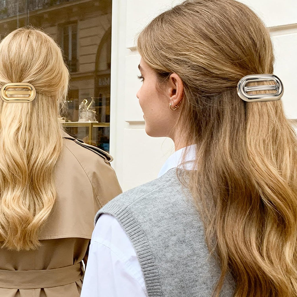 2Pcs Metal Hair Barrette Clips for Women and Girls, Elegant Hair Accessories for Daily Wear, Parties, and Special Occasions