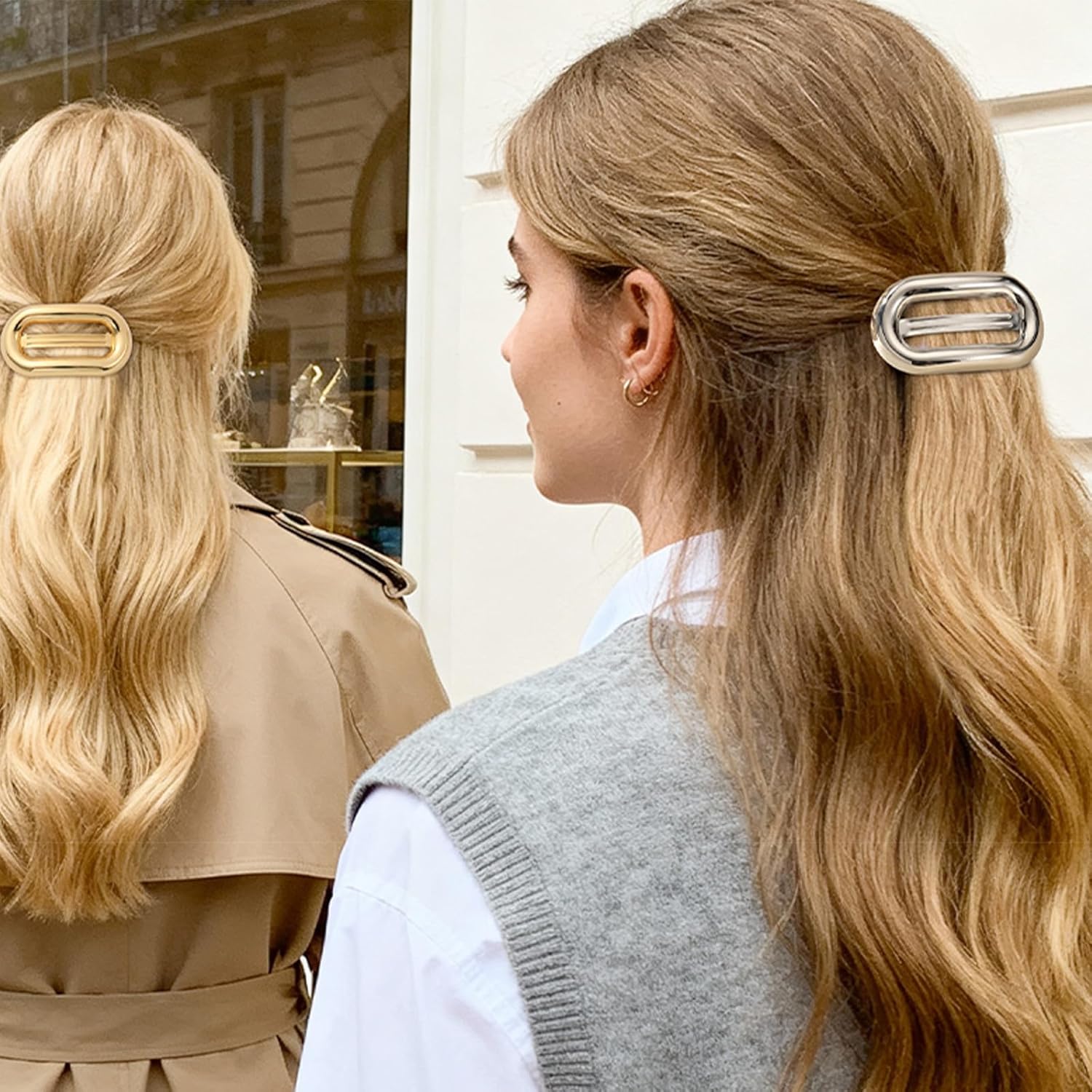 2Pcs Metal Hair Barrette Clips for Women and Girls, Elegant Hair Accessories for Daily Wear, Parties, and Special Occasions