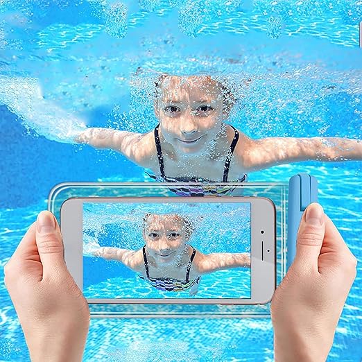 7AGAT waterproof phone case in multicolor with strap, PVC/neoprene, shock-resistant for swimming, beach, diving, and outdoor use