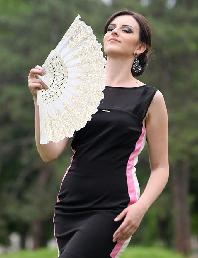 7AGAT modern foldable acrylic tabletop mount hanging mobile fan, sleek handheld fan with clear acrylic design for home or decor use.