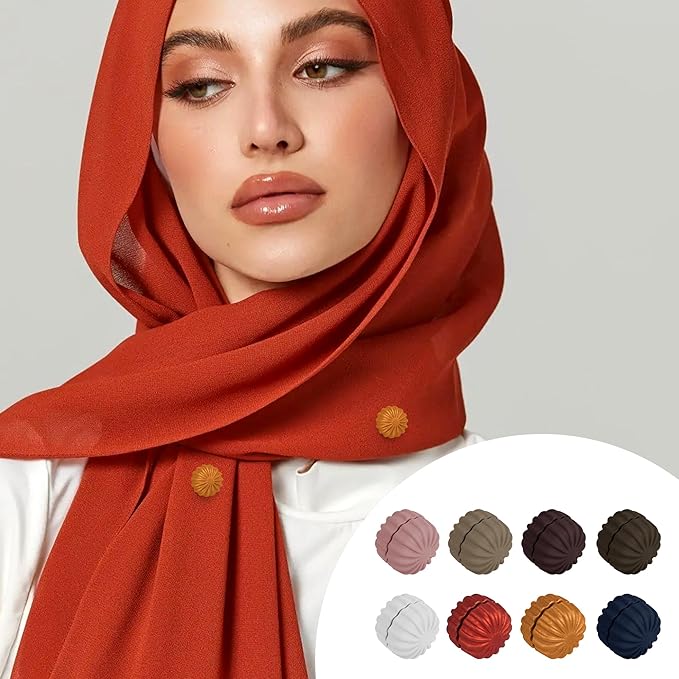 Set of 7AGAT magnetic hijab pins with strong hold, metal scarf magnets, and no-damage design, 2-piece set for secure hijab styling.
