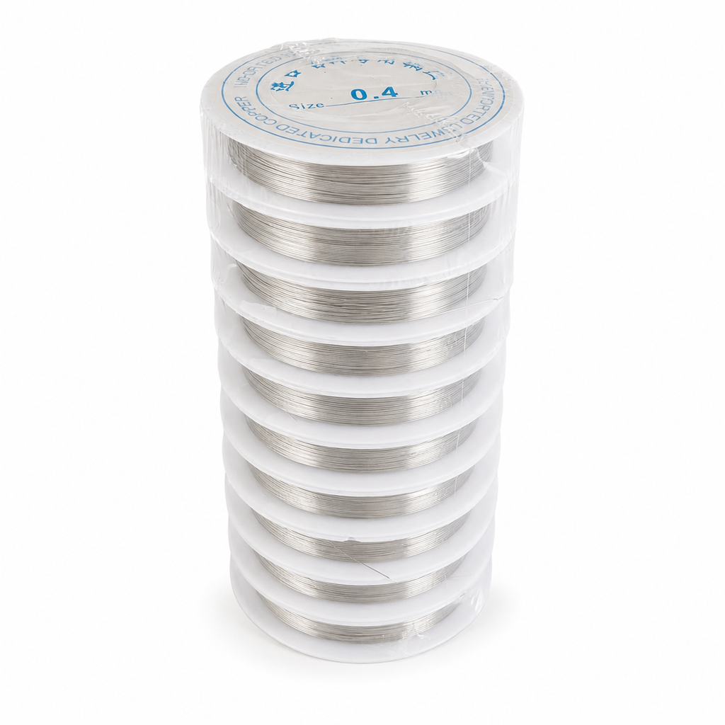 10 Pcs Silver Aluminum Wire Spools 0.4mm for Jewelry Making, Beading, Wrapping, Weaving and DIY Crafts