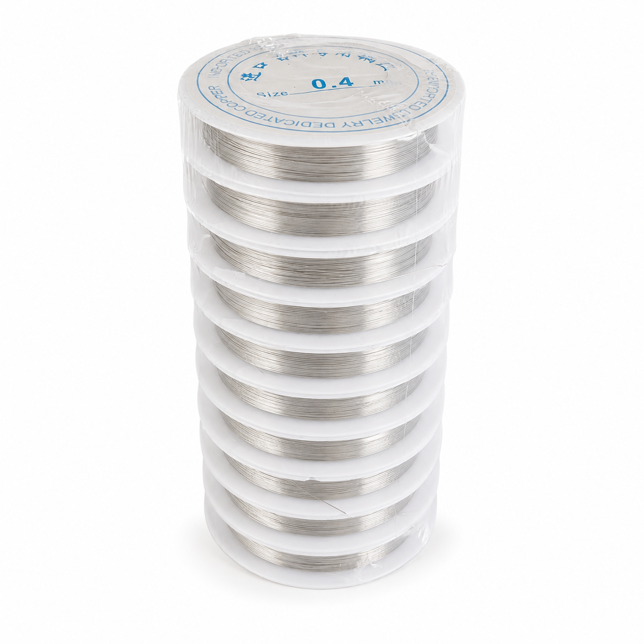10 Pcs Silver Aluminum Wire Spools 0.4mm for Jewelry Making, Beading, Wrapping, Weaving and DIY Crafts