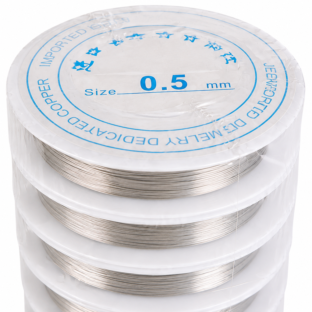 10 Pcs Silver Aluminum Wire Spools 0.5mm for Jewelry Making, Beading, Wrapping, Weaving and DIY Crafts