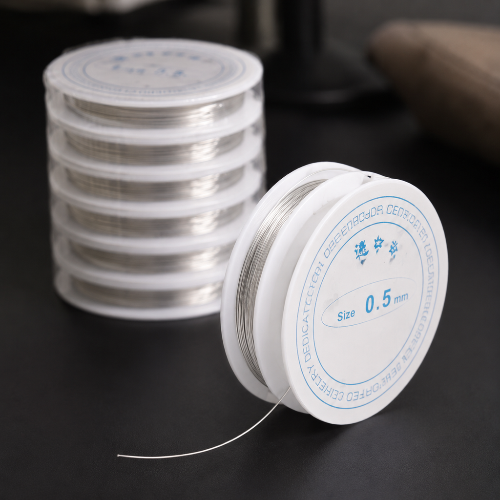 10 Pcs Silver Aluminum Wire Spools 0.5mm for Jewelry Making, Beading, Wrapping, Weaving and DIY Crafts