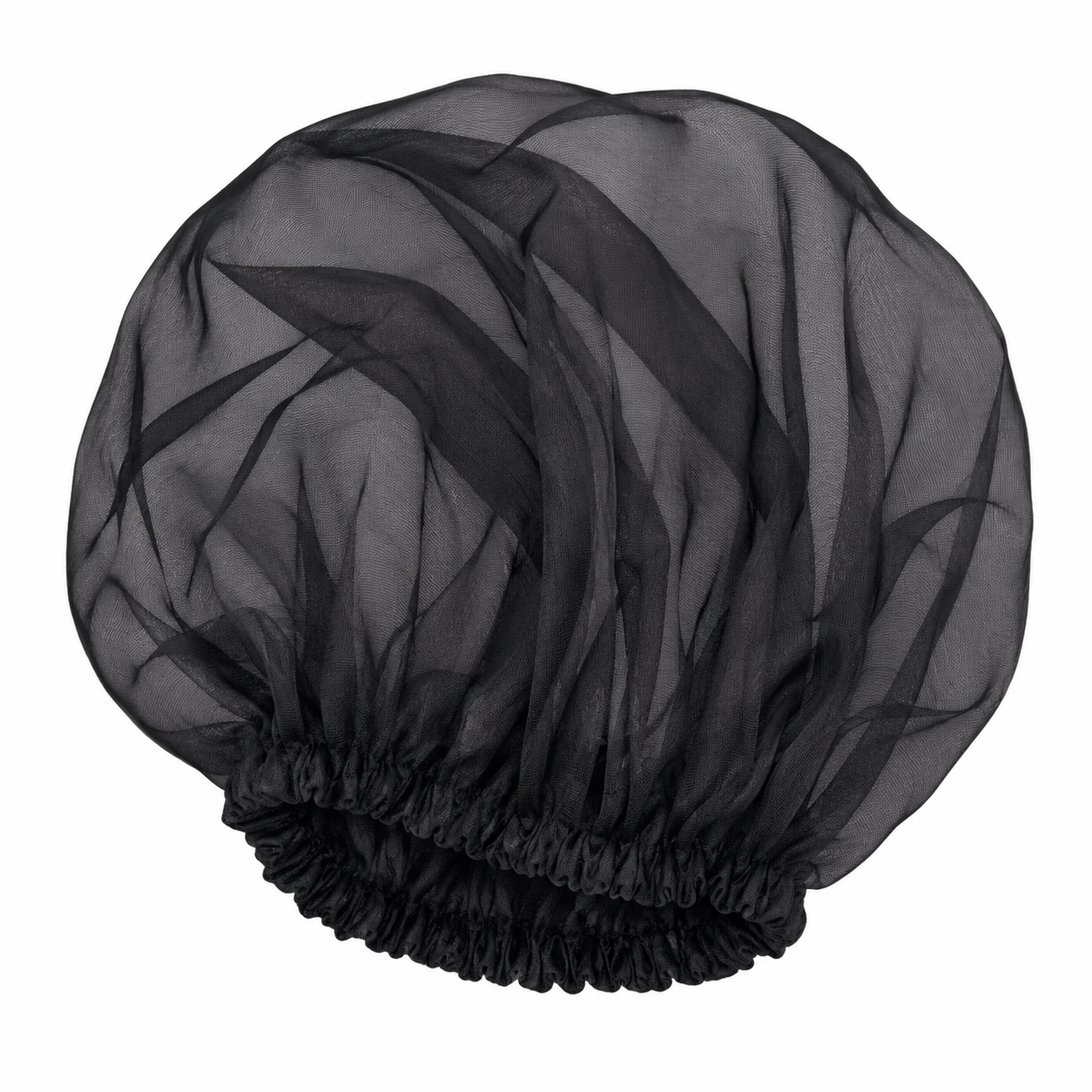 Premium fabric Sleep Bonnet for Hair Protection – Soft Silk fabric Night Cap with Wide Elastic Band, Adjustable Hair Wrap for Sleeping, Curly & Frizzy Hair Care (Black)