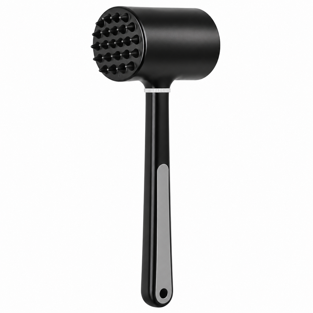 7AGAT meat hammer tenderizer with dual-sided metal head and black ABS handle for tenderizing beef, steak, and chicken.