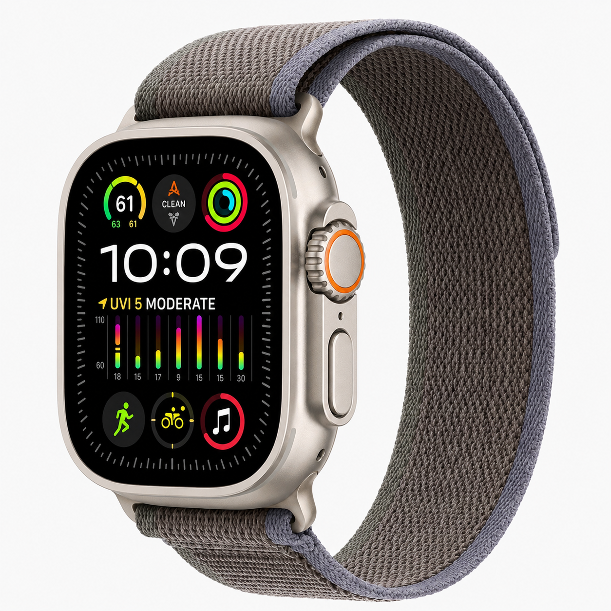 Silver 7AGAT W607 Ultra Smart Watch with 2.01-inch display, interchangeable wrist bands, Bluetooth calling, and health tracking features.