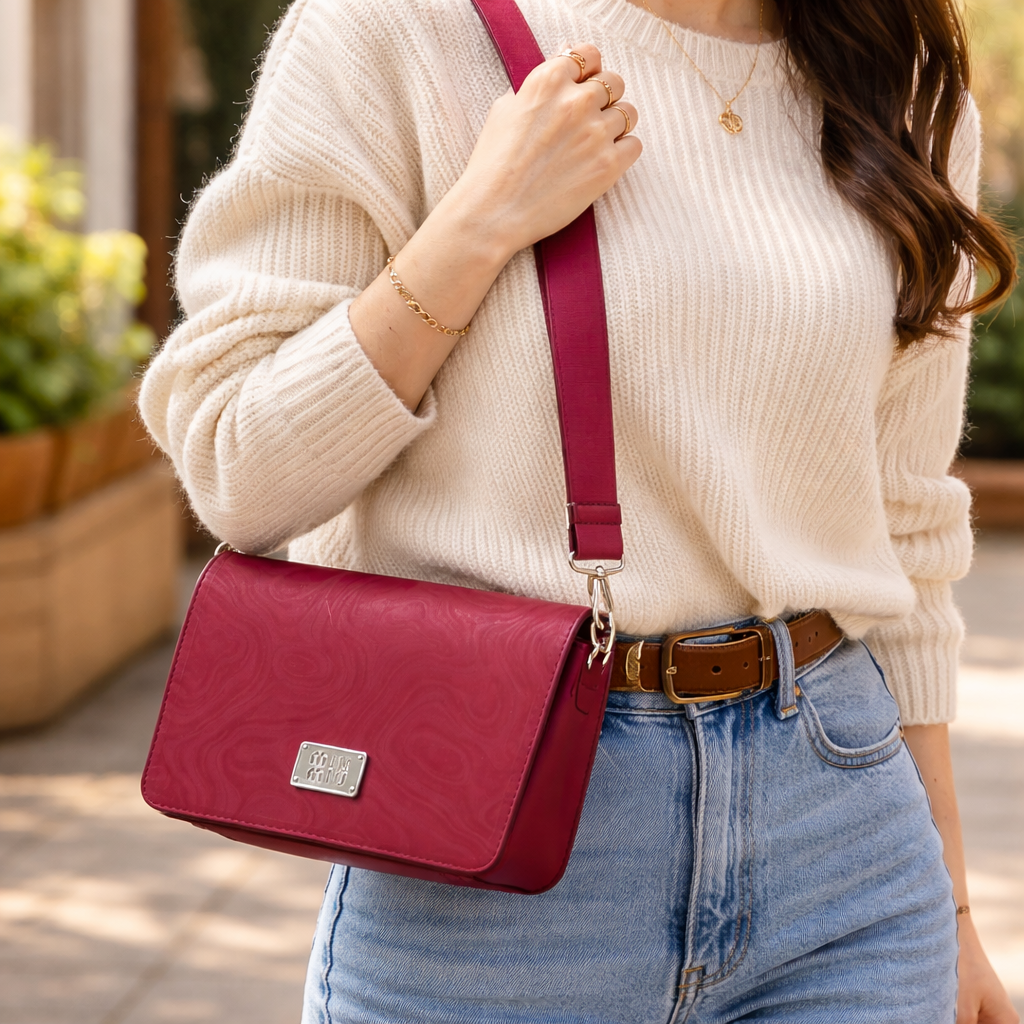 Stylish 7AGAT women's handbag with shoulder and crossbody straps, casual and evening purse, featuring a sleek design and versatile style.
