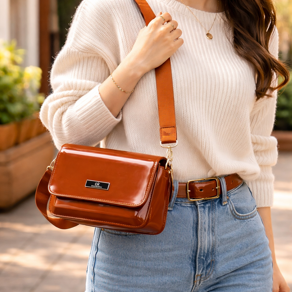Stylish 7AGAT women's handbag with shoulder and crossbody straps, casual and evening purse with sleek design and versatile style.