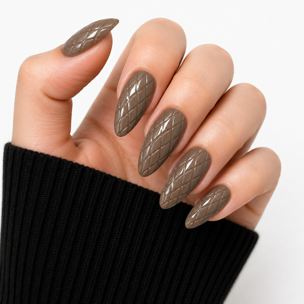 Set of 12 glossy black press-on nails by 7AGAT, reusable ABS false nails for daily wear and special occasions