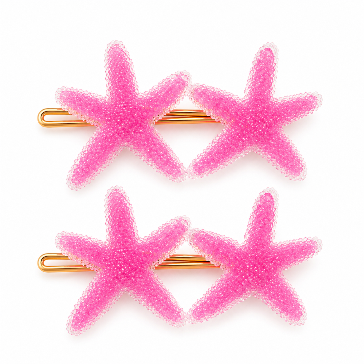 Starfish hair clips by 7AGAT featuring durable plastic resin, ocean-inspired design, and secure grip for everyday or special occasions.