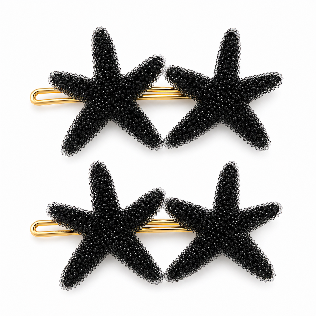Starfish hair clips by 7AGAT, durable plastic resin claws with ocean-inspired design, secure grip for daily or special occasion styling.