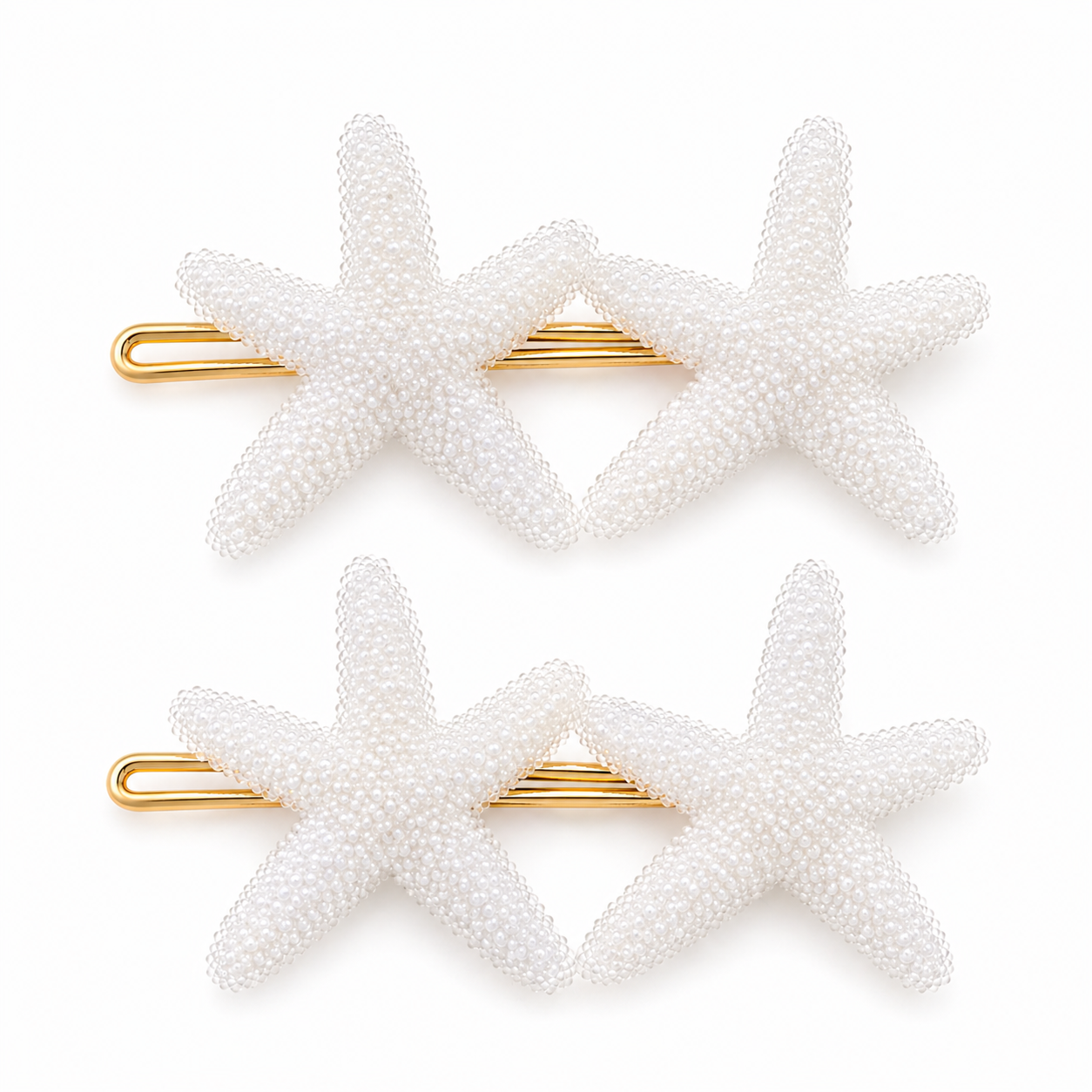Starfish hair clips by 7AGAT, durable plastic resin claws with ocean-inspired design, secure grip for daily or special styling.
