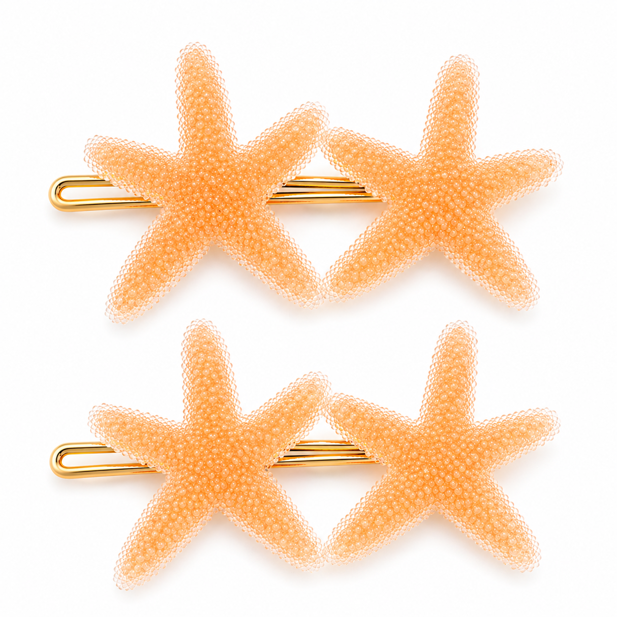 Starfish hair clips by 7AGAT, durable plastic resin claws with ocean-inspired design, secure grip for daily or special occasion styling.