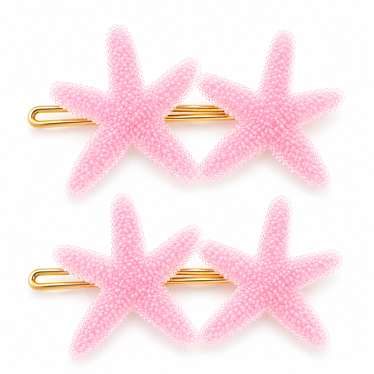 Starfish hair clips by 7AGAT, durable plastic resin claws with ocean-inspired design, secure grip for daily or special occasions.