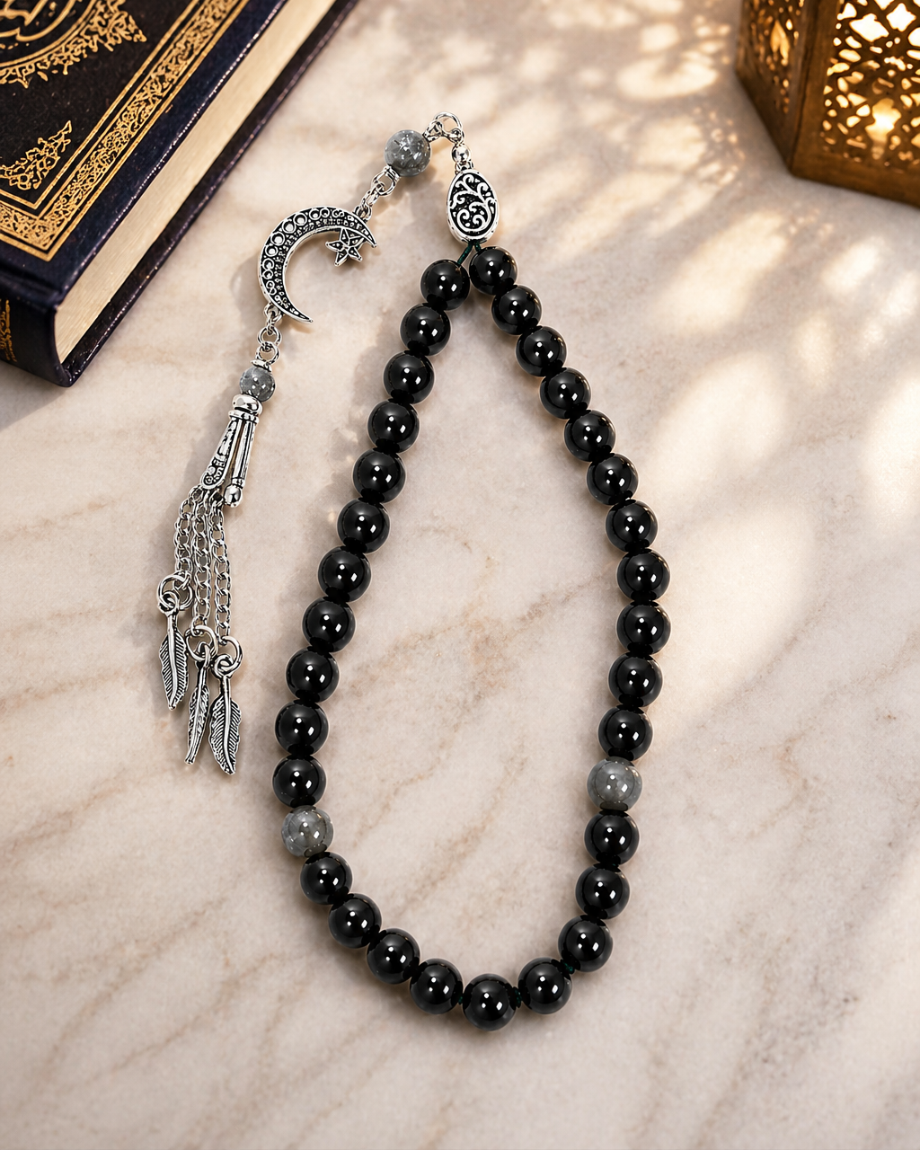 Handmade rosary with agate and natural stones, perfect for meditation, prayer, and positivity by 7AGAT.