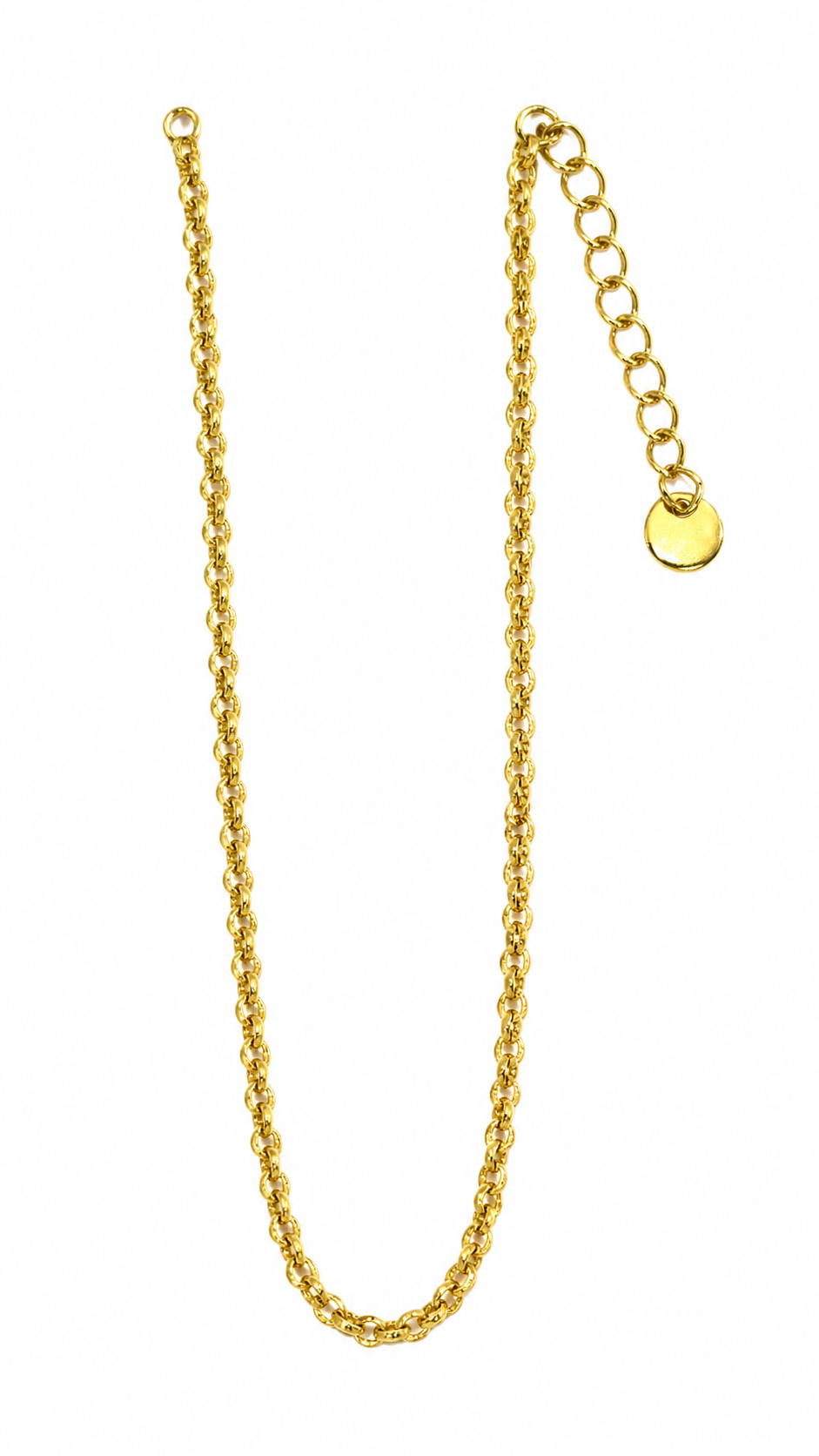 Gold-tone stainless steel anklet for women with adjustable lobster clasp, lightweight, tarnish-resistant jewelry by 7AGAT.