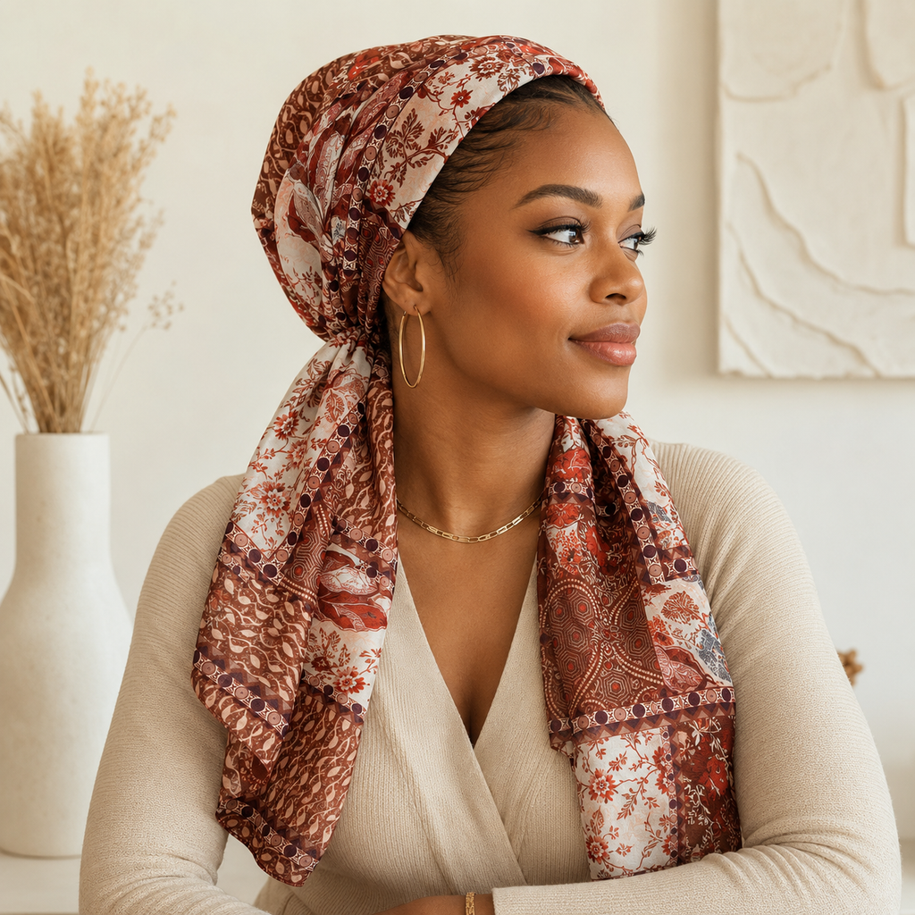 Women’s Printed Scarf, Soft Lightweight Multi-Use Head and Neck Scarf, 160 × 46 cm, Assorted Colors