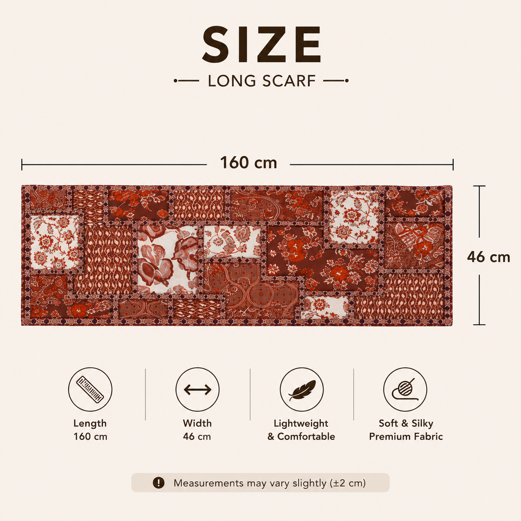 Women’s Printed Scarf, Soft Lightweight Multi-Use Head and Neck Scarf, 160 × 46 cm, Assorted Colors