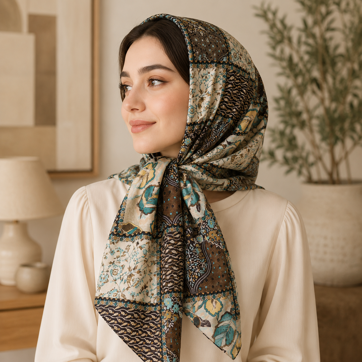 Women’s Printed Scarf, Soft Lightweight Multi-Use Head and Neck Scarf, 160 × 46 cm, Assorted Colors