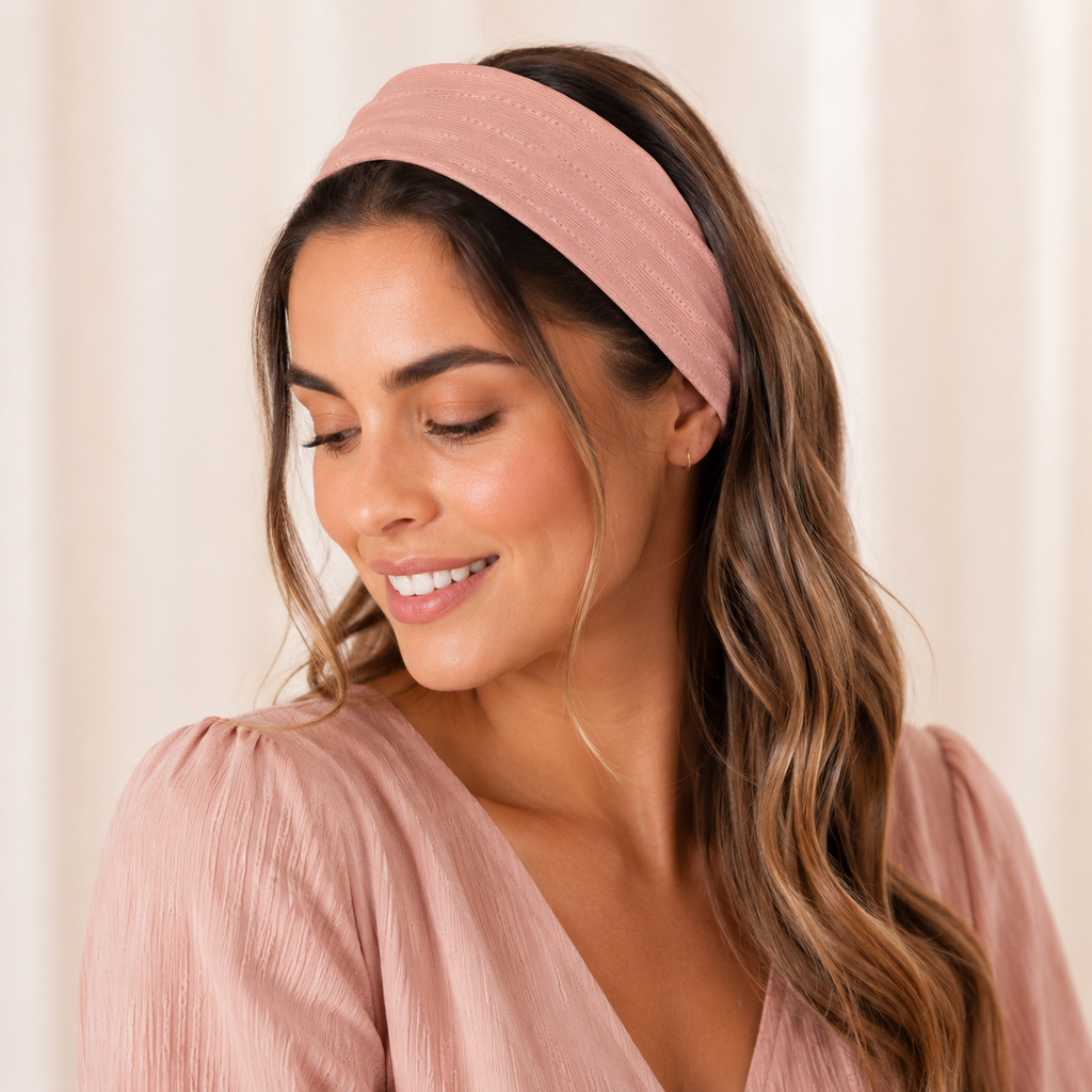 Women’s Soft Ribbed Elastic Headband, Stretchy Hair Band for Sports, Yoga, Makeup and Daily Wear
