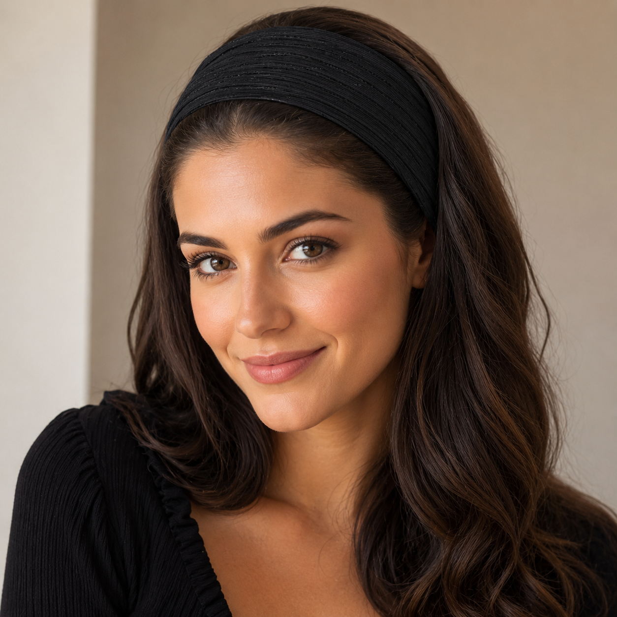 Women’s Soft Ribbed Elastic Headband, Stretchy Hair Band for Sports, Yoga, Makeup and Daily Wear
