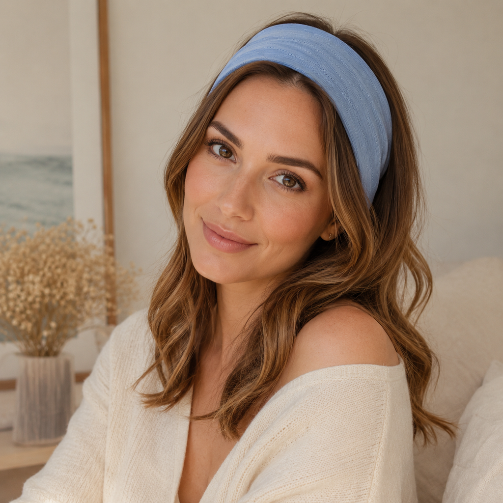 Women’s Soft Ribbed Elastic Headband, Stretchy Hair Band for Sports, Yoga, Makeup and Daily Wear