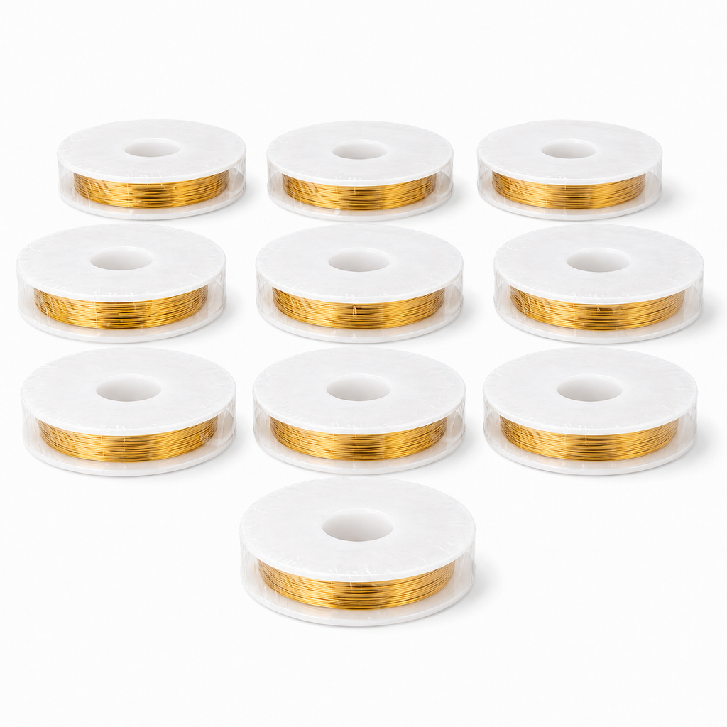 10 Pcs Copper Wire Spools for Jewelry Making, Beading, Wrapping, Weaving, Bracelet Making and DIY Crafts