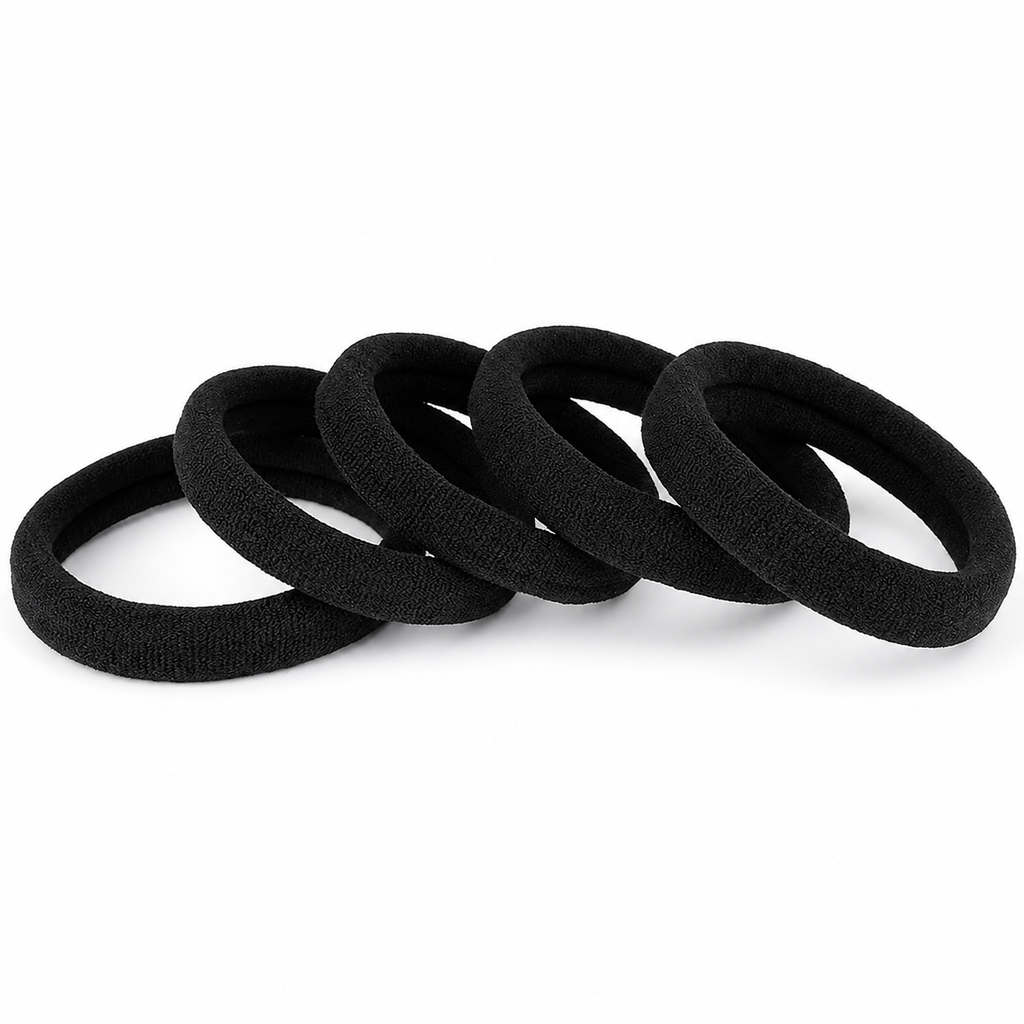 Seamless thick cotton elastic ponytail holders for women by 7AGAT, gentle on hair and designed for secure, no-damage ponytails.