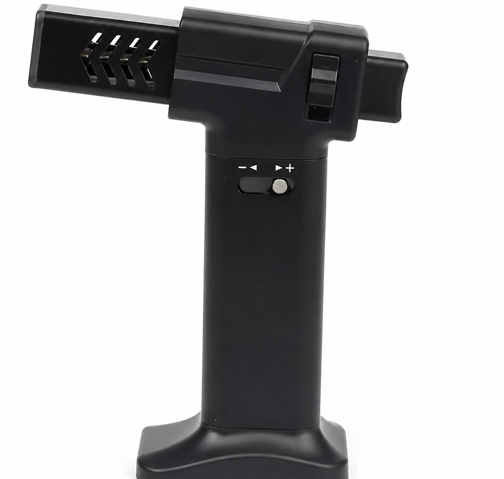 7AGAT refillable butane torch lighter with adjustable jet flame, ideal for kitchen, DIY crafts, soldering, and outdoor projects.