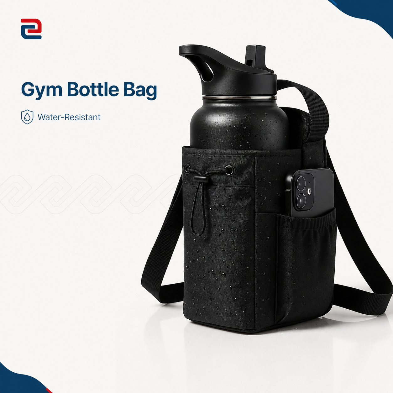 Magnetic Gym Water Bottle Bag | Strong Magnetic Bottle Holder with Phone Pocket