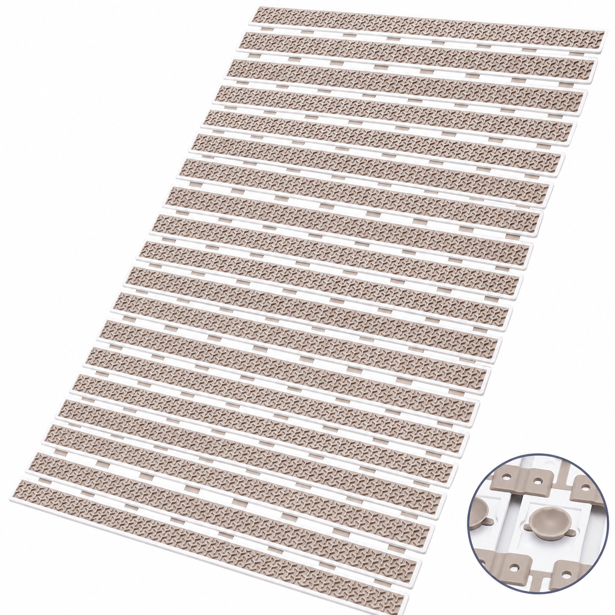Black 7AGAT premium PVC anti-slip bath rug with suction cups, quick-drying, non-toxic, 70x38 cm for shower and tub safety