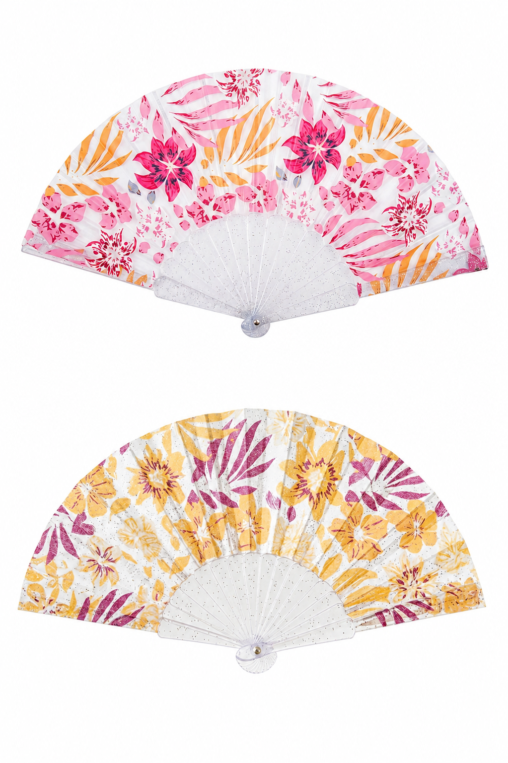 Transparent Acrylic Folding Hand Fan - Lightweight & Portable, Durable Clear Frame for Weddings, Parties, Outdoor Events, and Daily Use