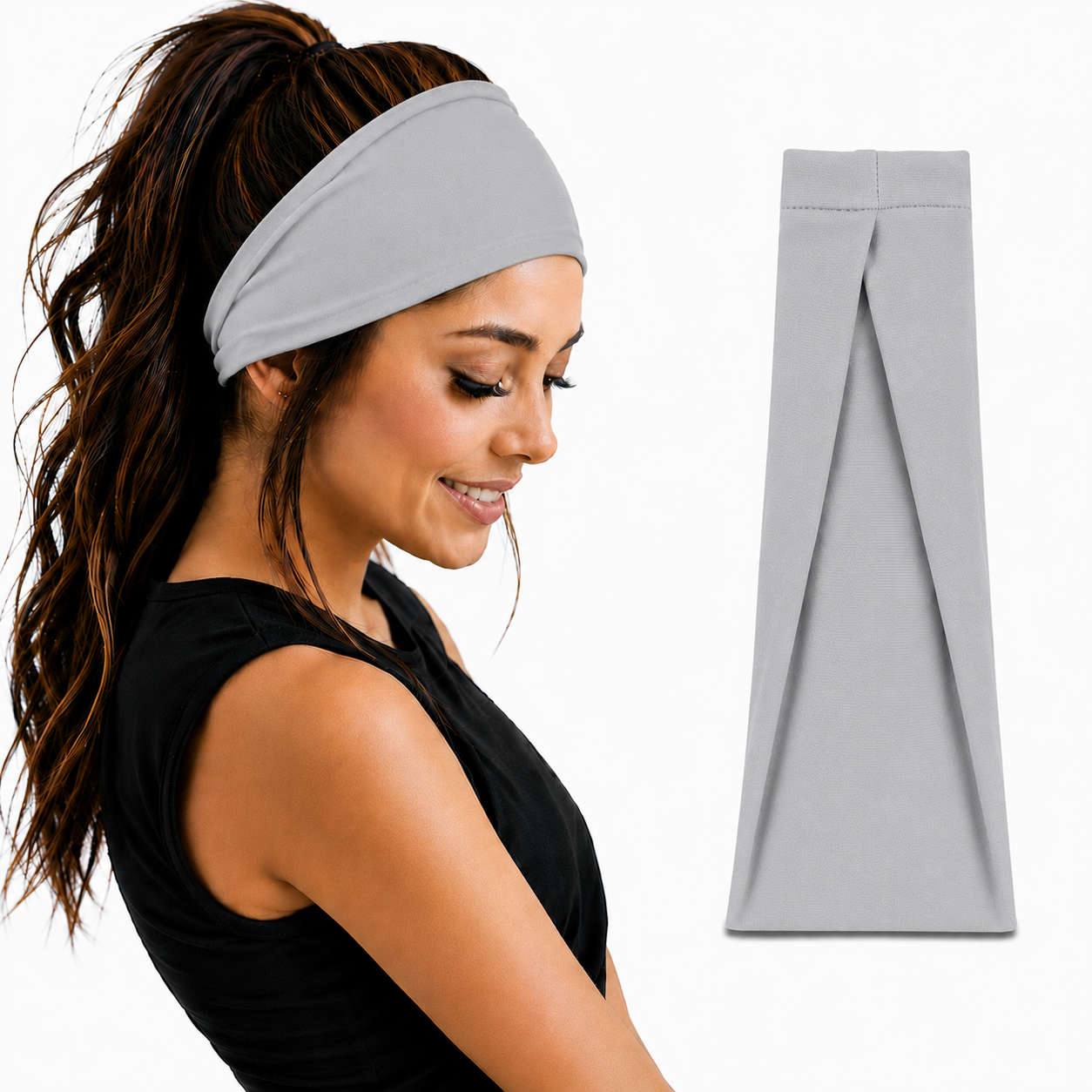 Cotton headbands for women and men by 7AGAT, wide, non-slip, made from 95% Egyptian cotton, ideal for daily wear.