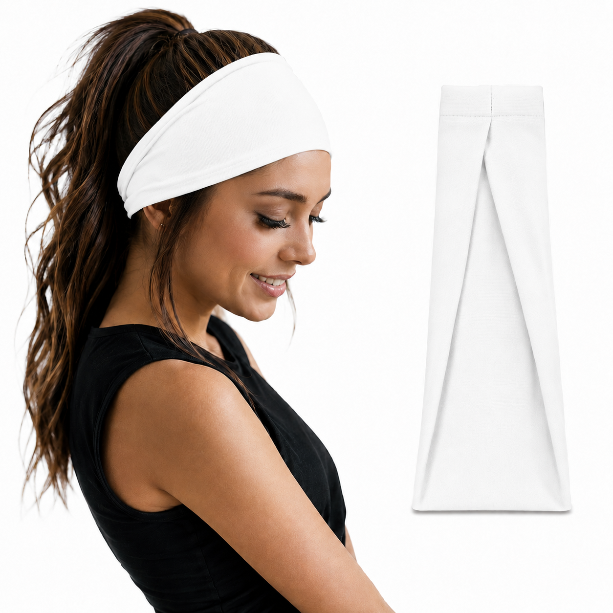 Cotton headbands for women and men by 7AGAT, wide style, non-slip, made from 95% Egyptian cotton, ideal for daily wear.