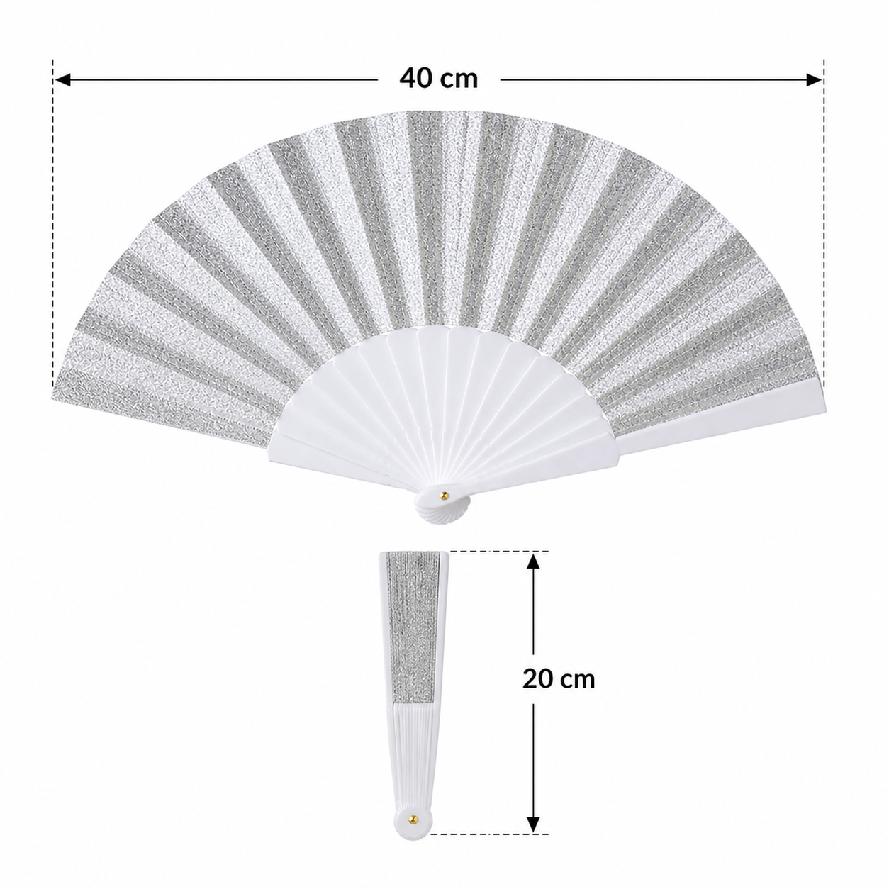 7AGAT glitter folding hand fan with sparkling design, lightweight and portable, perfect for parties and weddings.