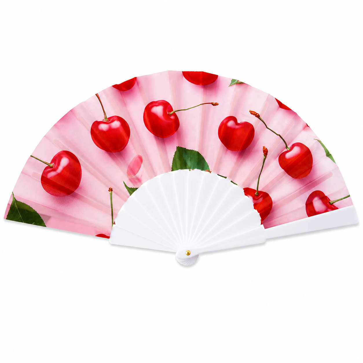 Portable lightweight folding hand fan by 7AGAT with elegant cherry blossom design, ideal for parties, weddings, travel, and daily use.