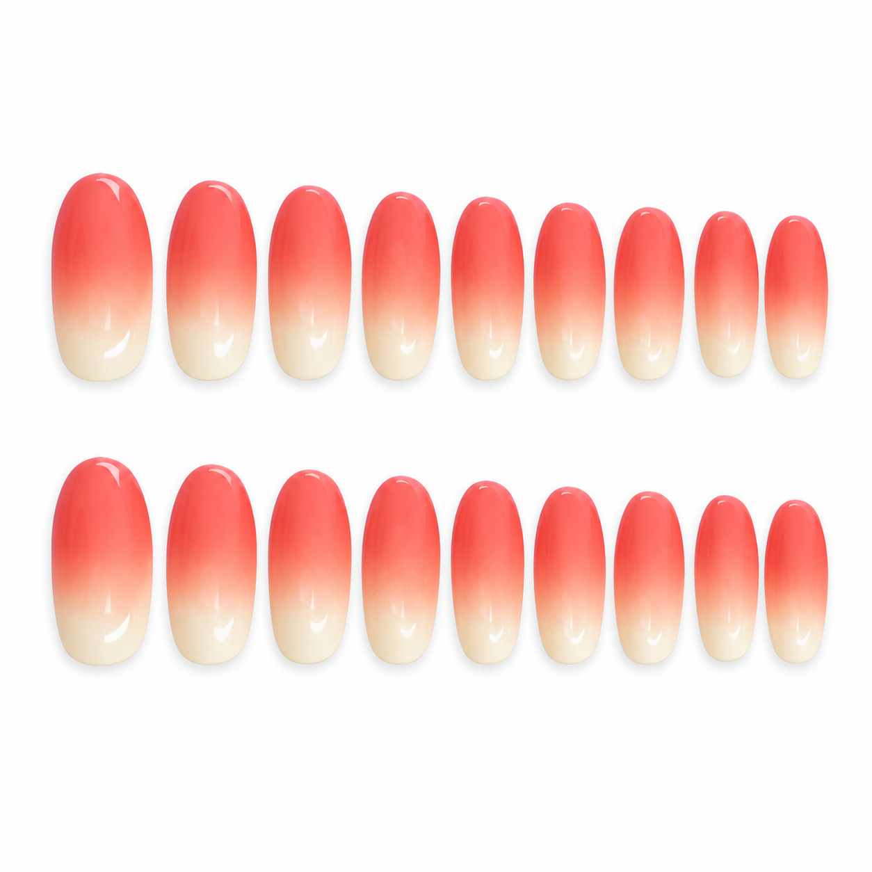 Set of 24 glossy, natural-looking press-on fake nails with assorted colors, full cover tips for salon-style manicure by 7AGAT.