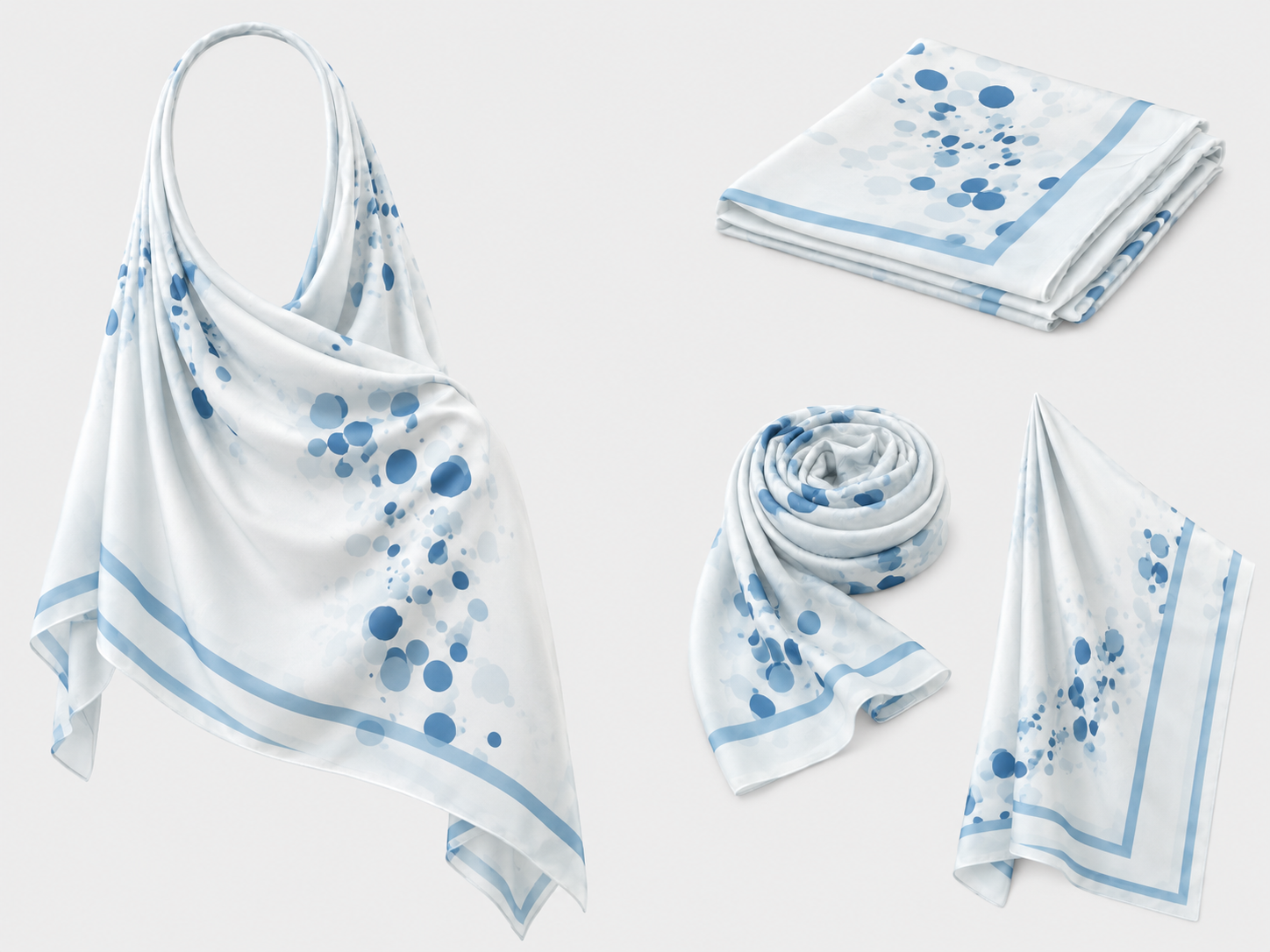 Women's fashion hijab scarf by 7AGAT, lightweight printed and solid headwrap for elegant daily Muslim head covering.