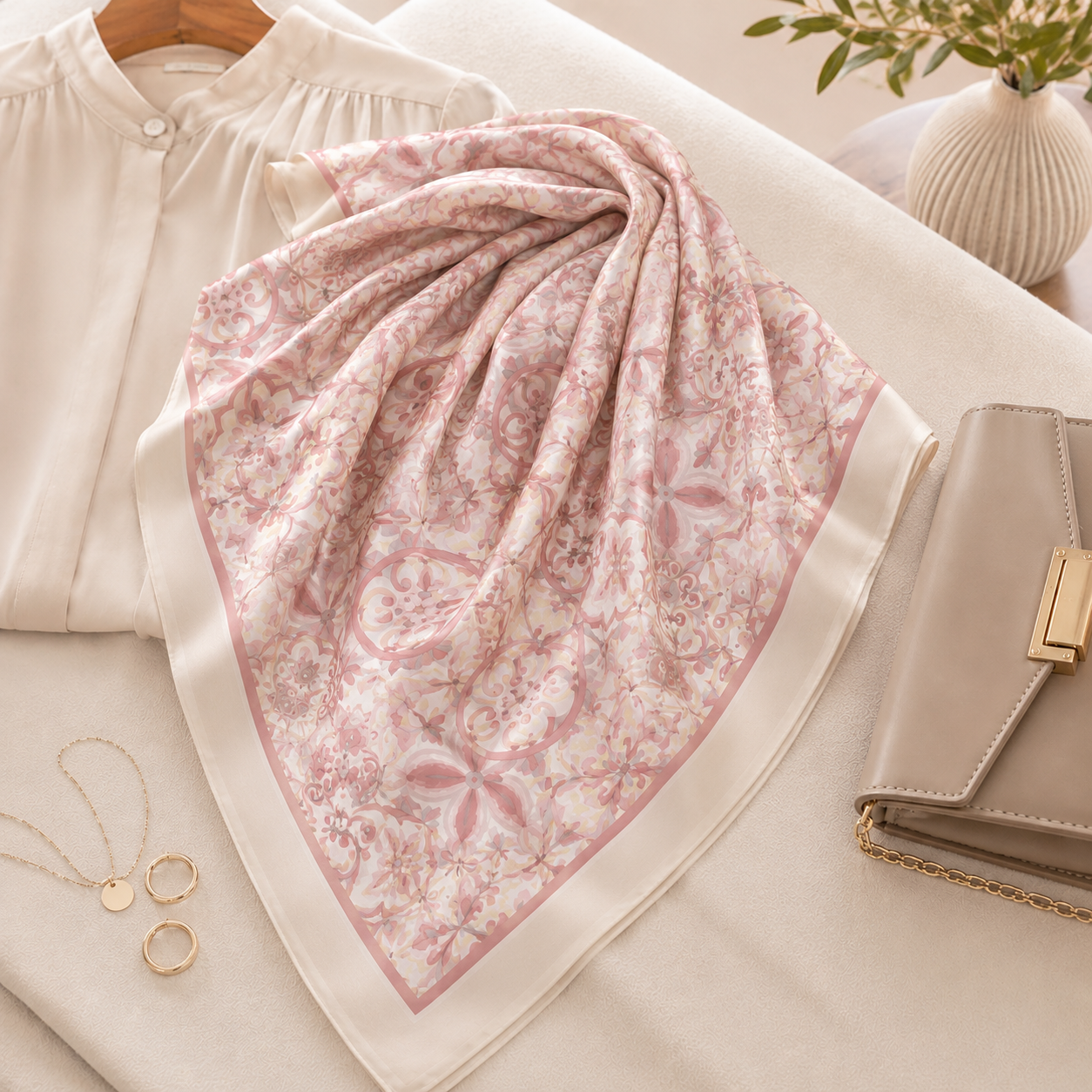 Women's fashion hijab scarf by 7AGAT, soft lightweight headscarf in printed and solid styles for elegant daily wear.