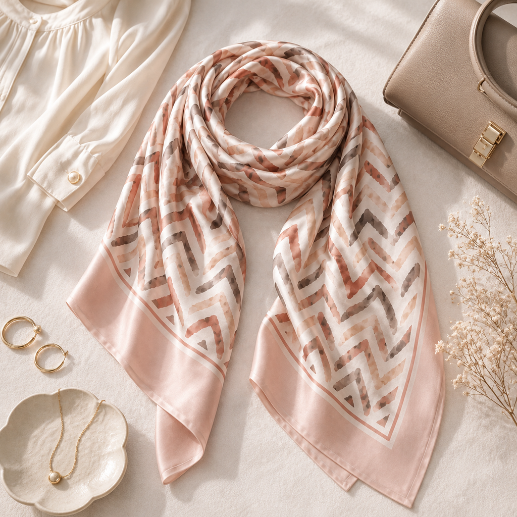 Women's lightweight hijab scarf by 7AGAT, printed and solid styles, elegant Muslim head covering for daily wear, soft and comfortable.