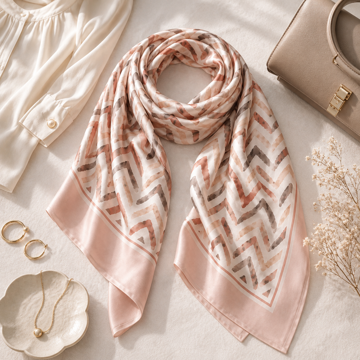 Women's lightweight hijab scarf by 7AGAT, printed and solid styles, elegant Muslim head covering for daily wear, soft and comfortable.