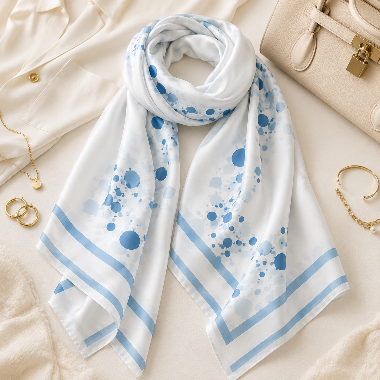 Women's fashion hijab scarf by 7AGAT, soft lightweight headscarf with printed and solid styles for elegant daily wear