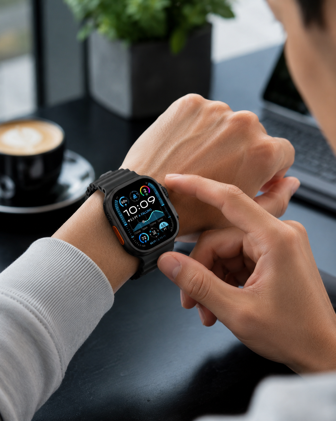 7AGAT W624 Ultra Smart Watch with 2.01-inch display, interchangeable bands, waterproof IP68, and Bluetooth calling functionality.